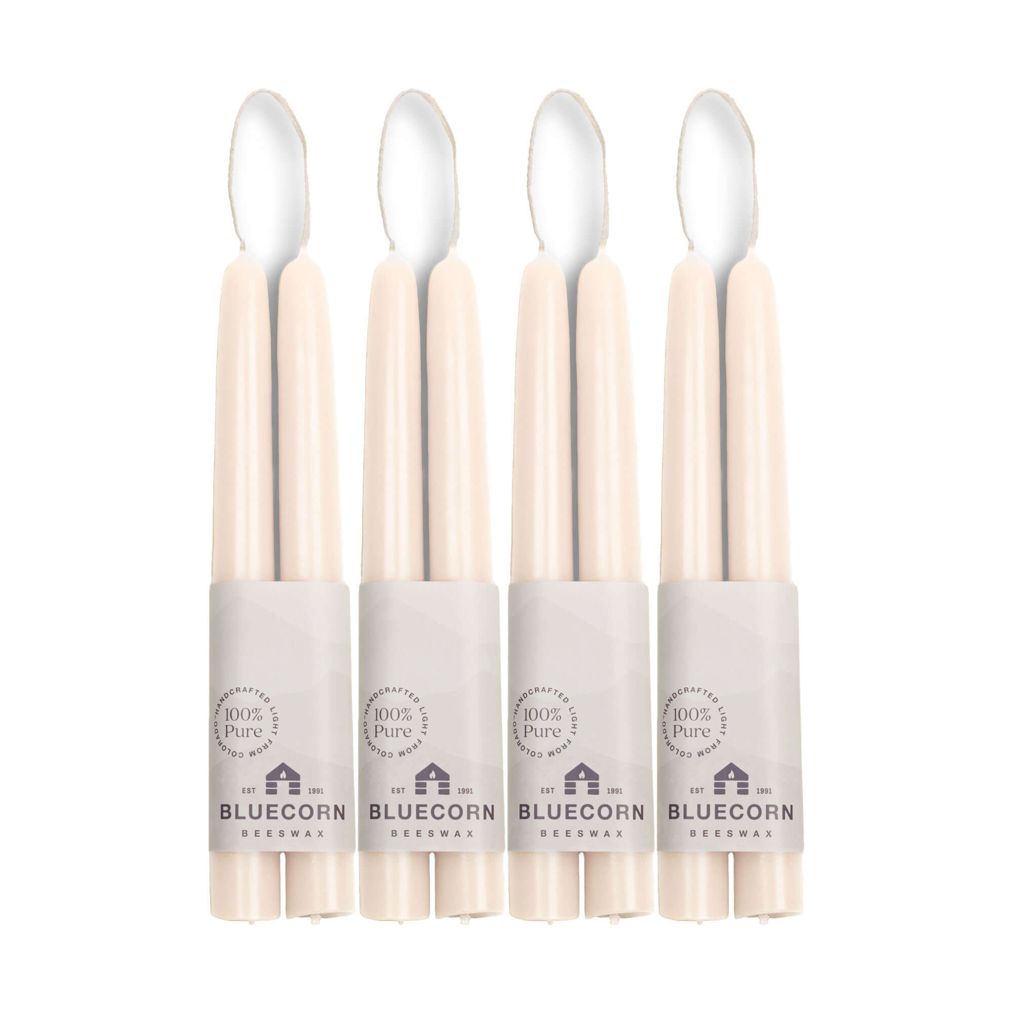 Hand-Dipped Beeswax Taper Candles - Bulk 4-Pair Bundle