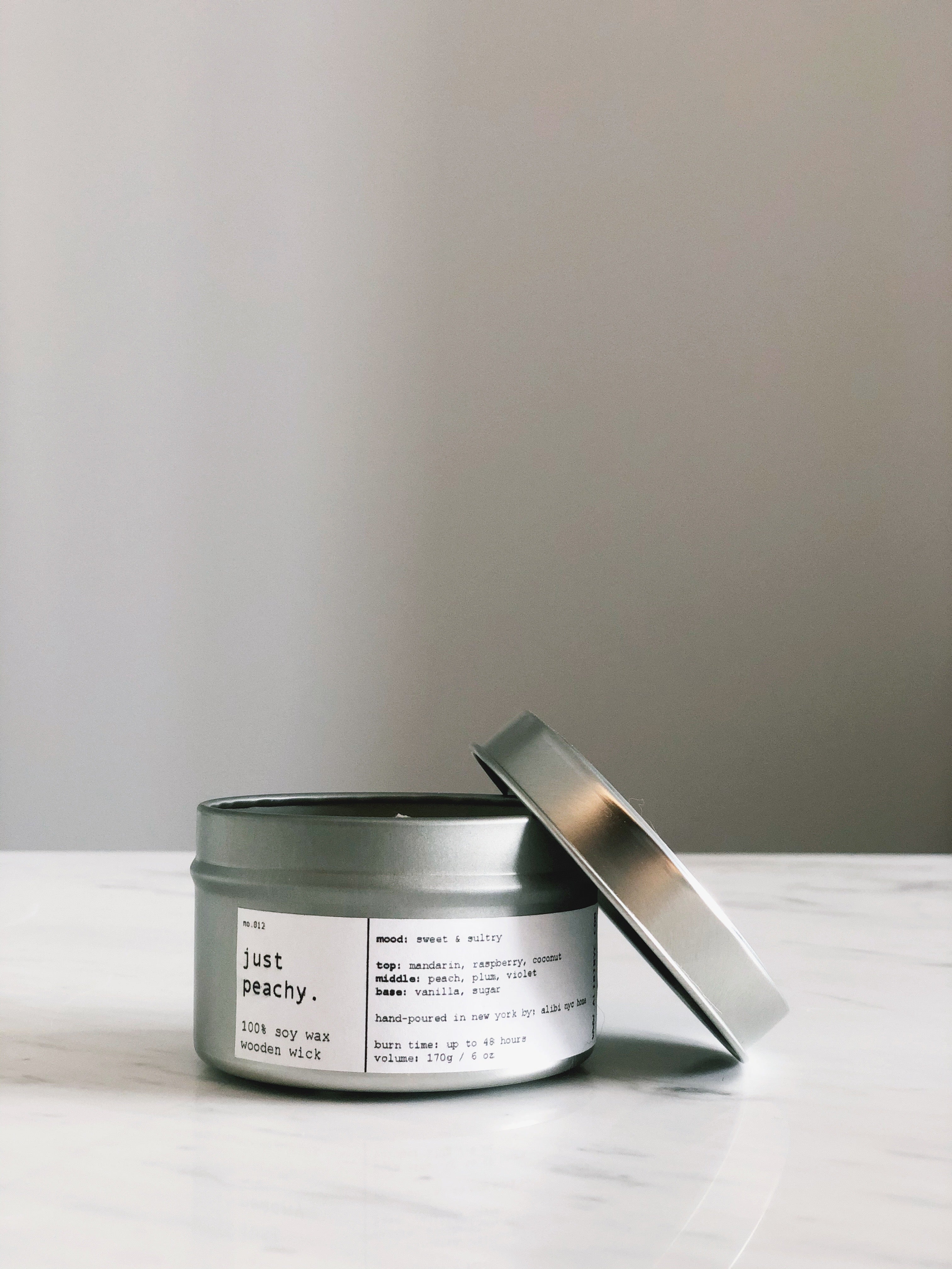 JUST PEACHY | 100% SOY TRAVEL SIZE CANDLE