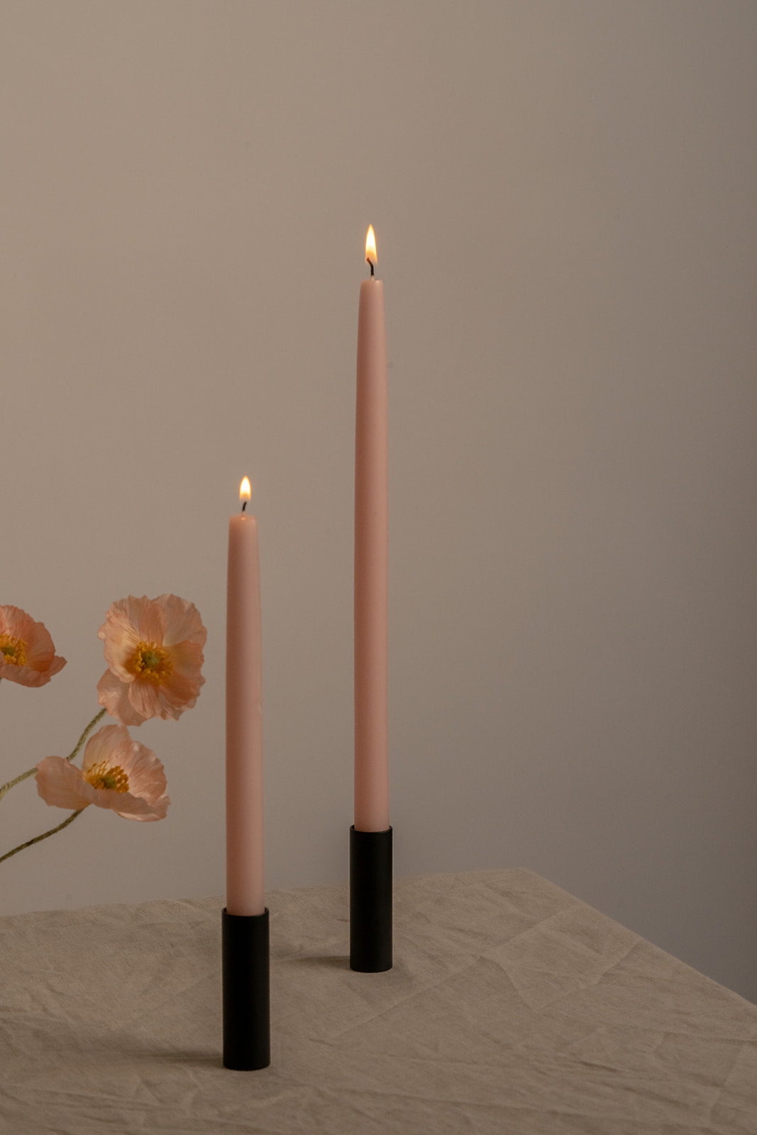 Pink Rose | Dipped Beeswax Taper Candles