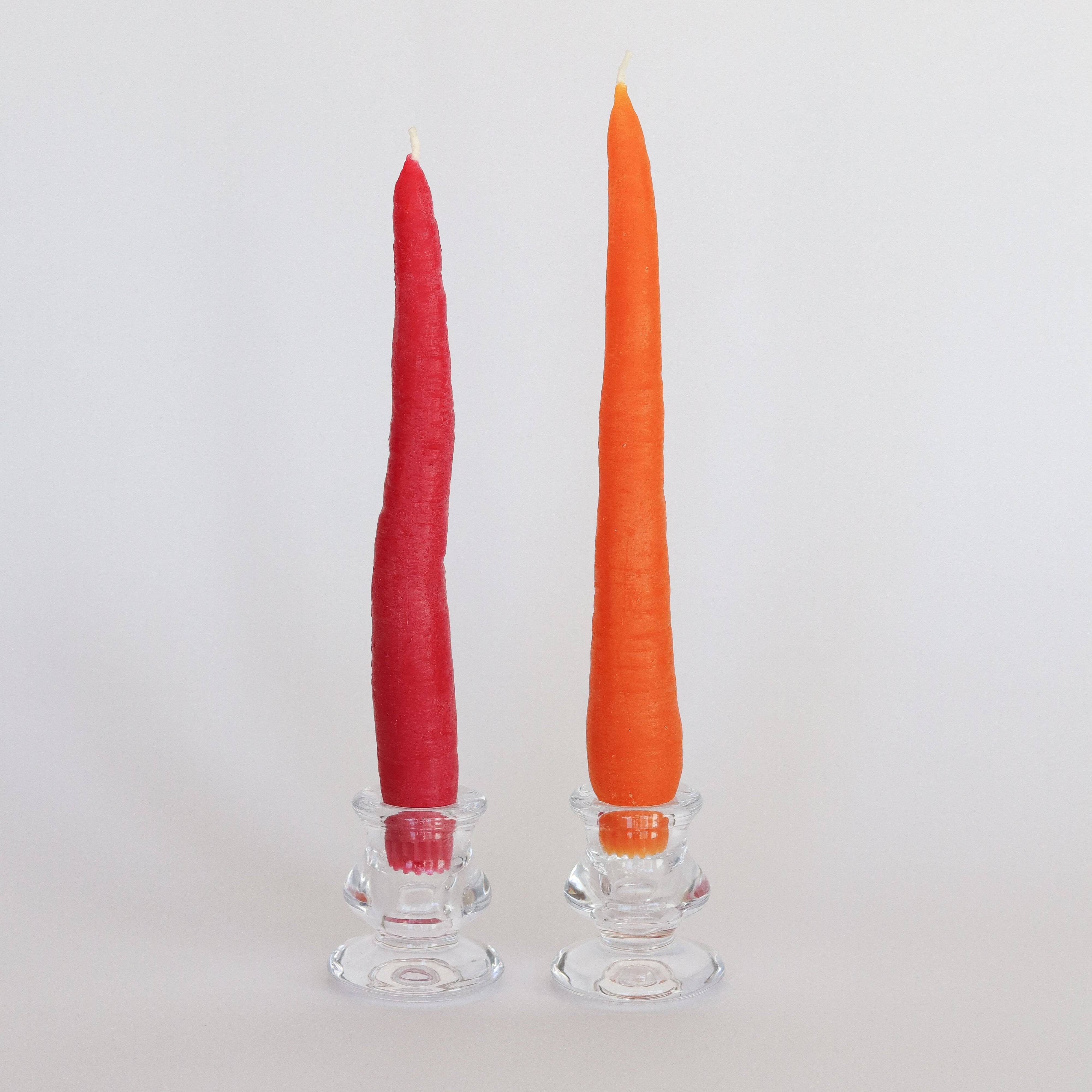 Rainbow Carrot Taper Beeswax Candle - Set of 2