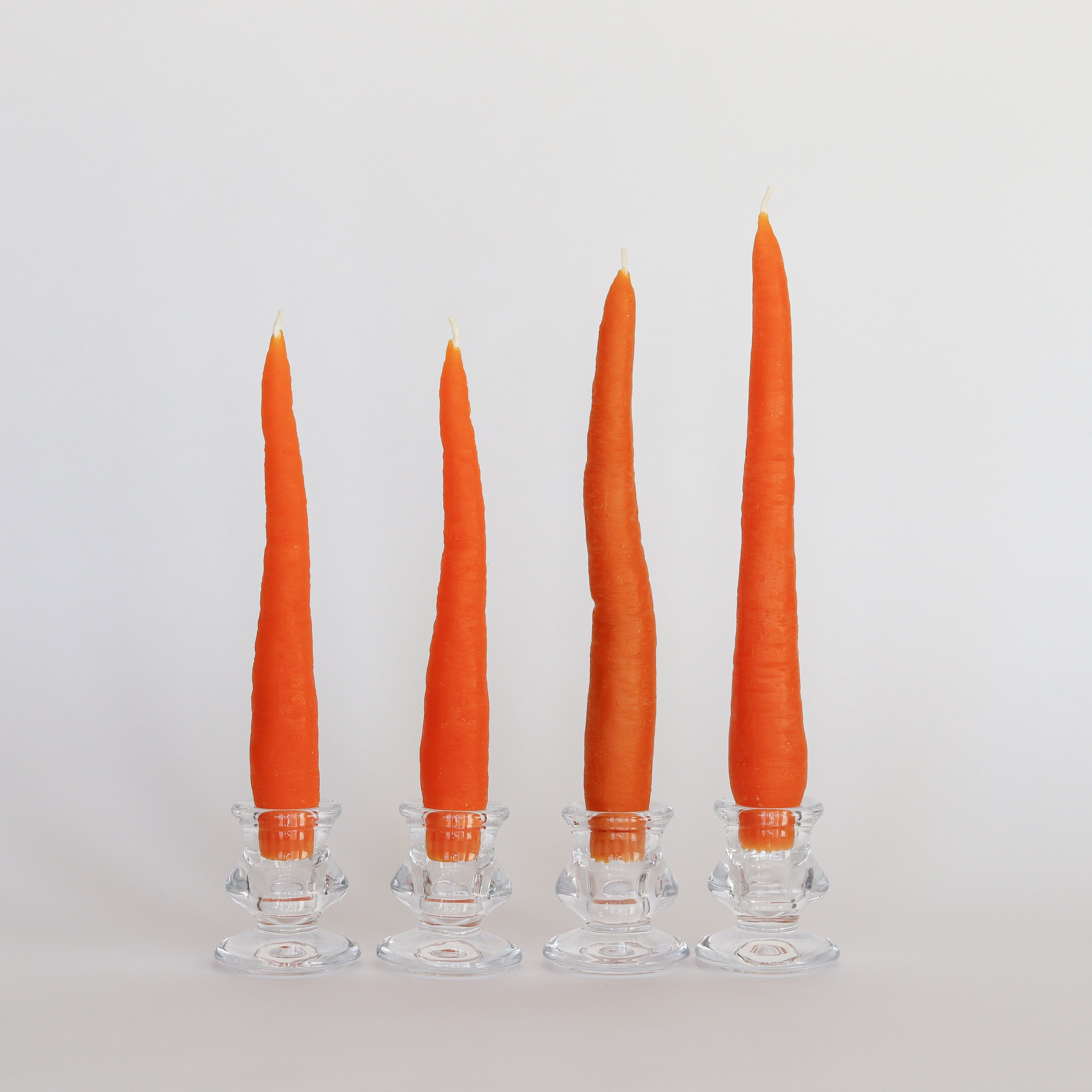Carrot Taper Beeswax Candles - Set of 4