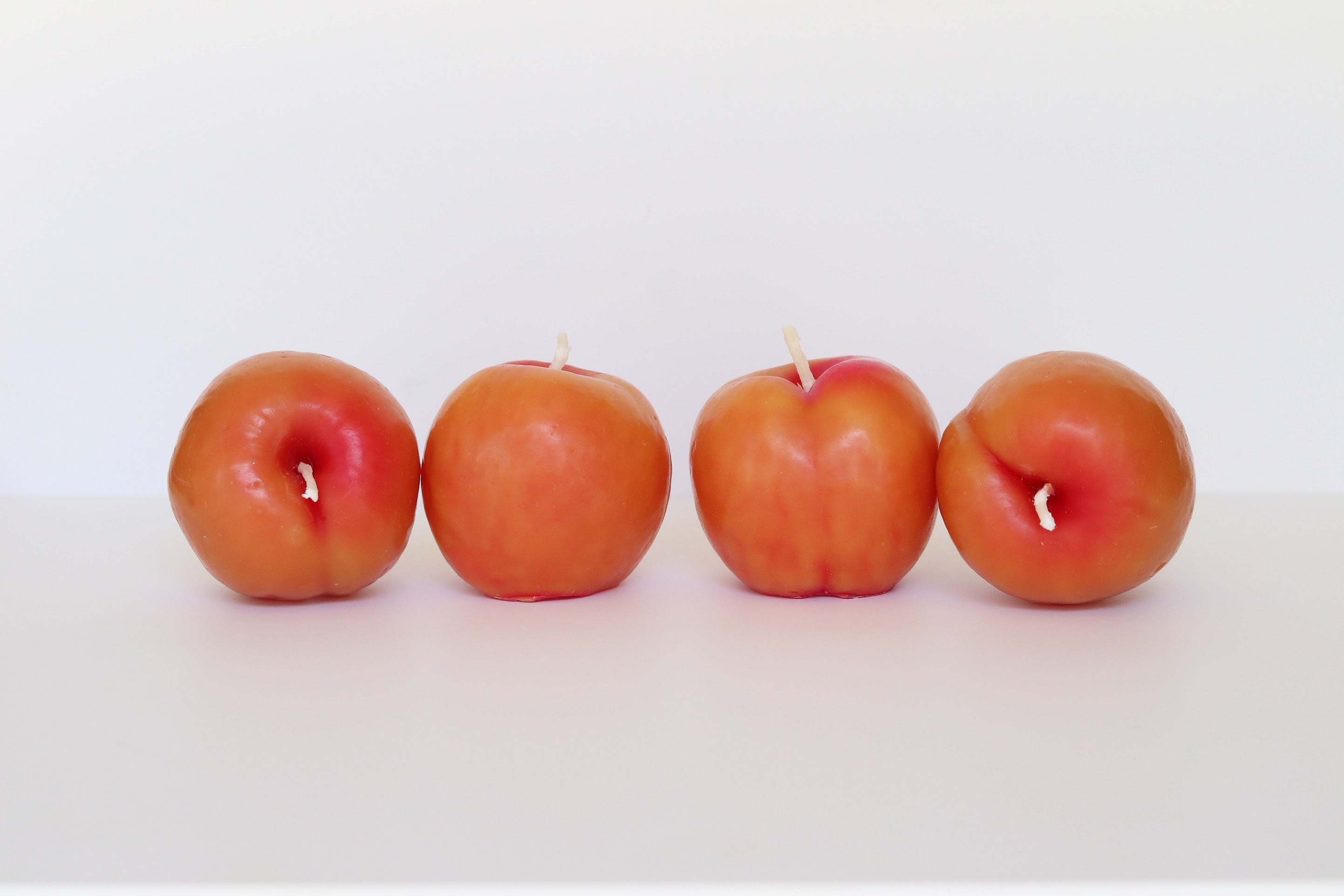 Yellow Peaches Beeswax Candles - Set of 4