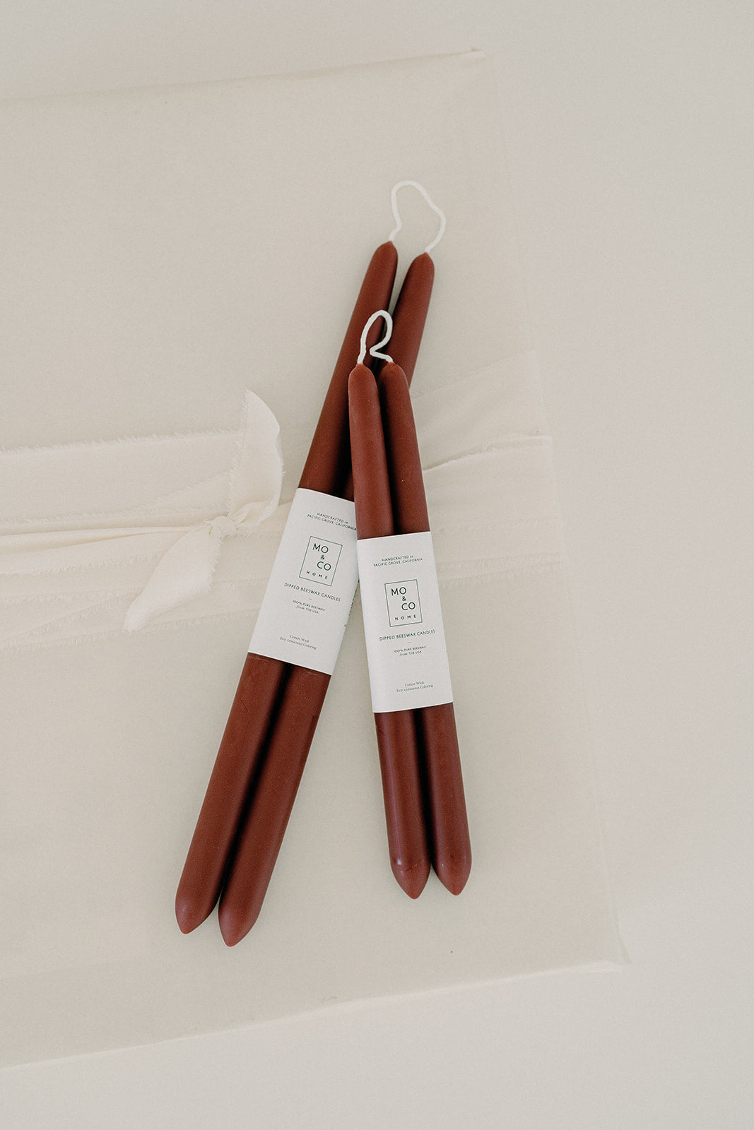 Burgundy | Dipped Beeswax Taper Candles