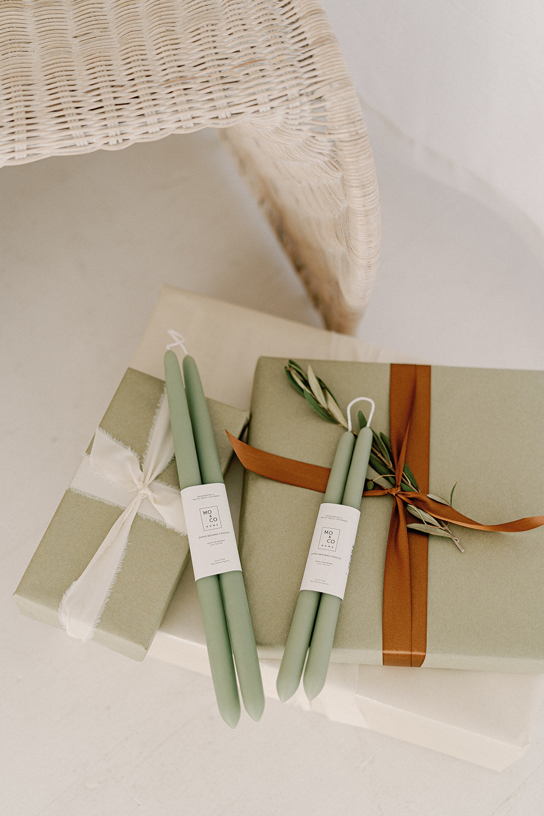 Eucalyptus | Dipped Beeswax Taper Candles