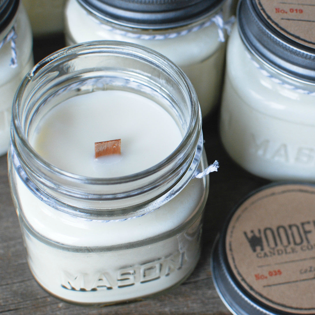 Mason Jar Wood Wick Soy Candle