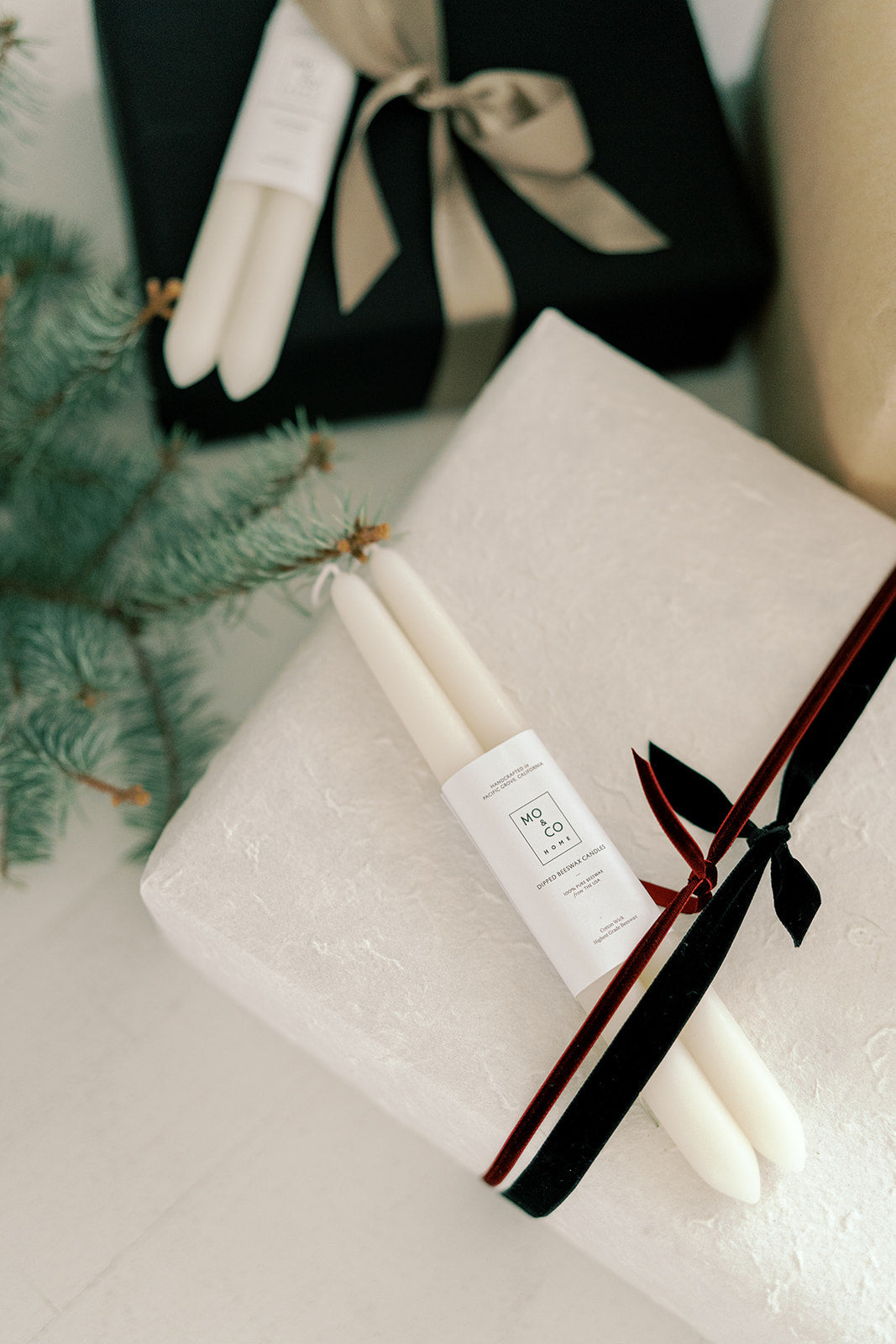 Natural White | Dipped Beeswax Taper Candles