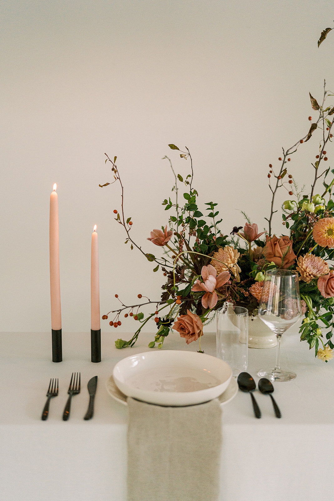 Pink Rose | Dipped Beeswax Taper Candles