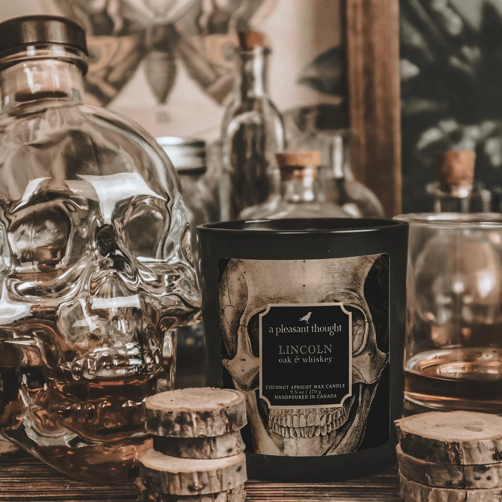 LINCOLN | Oak & Whiskey | Raven Candle