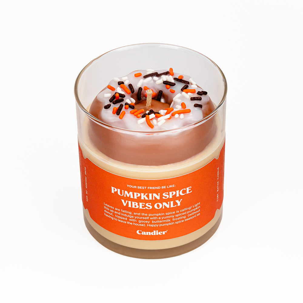 Pumpkin Spice Vibes Only Donut Candle