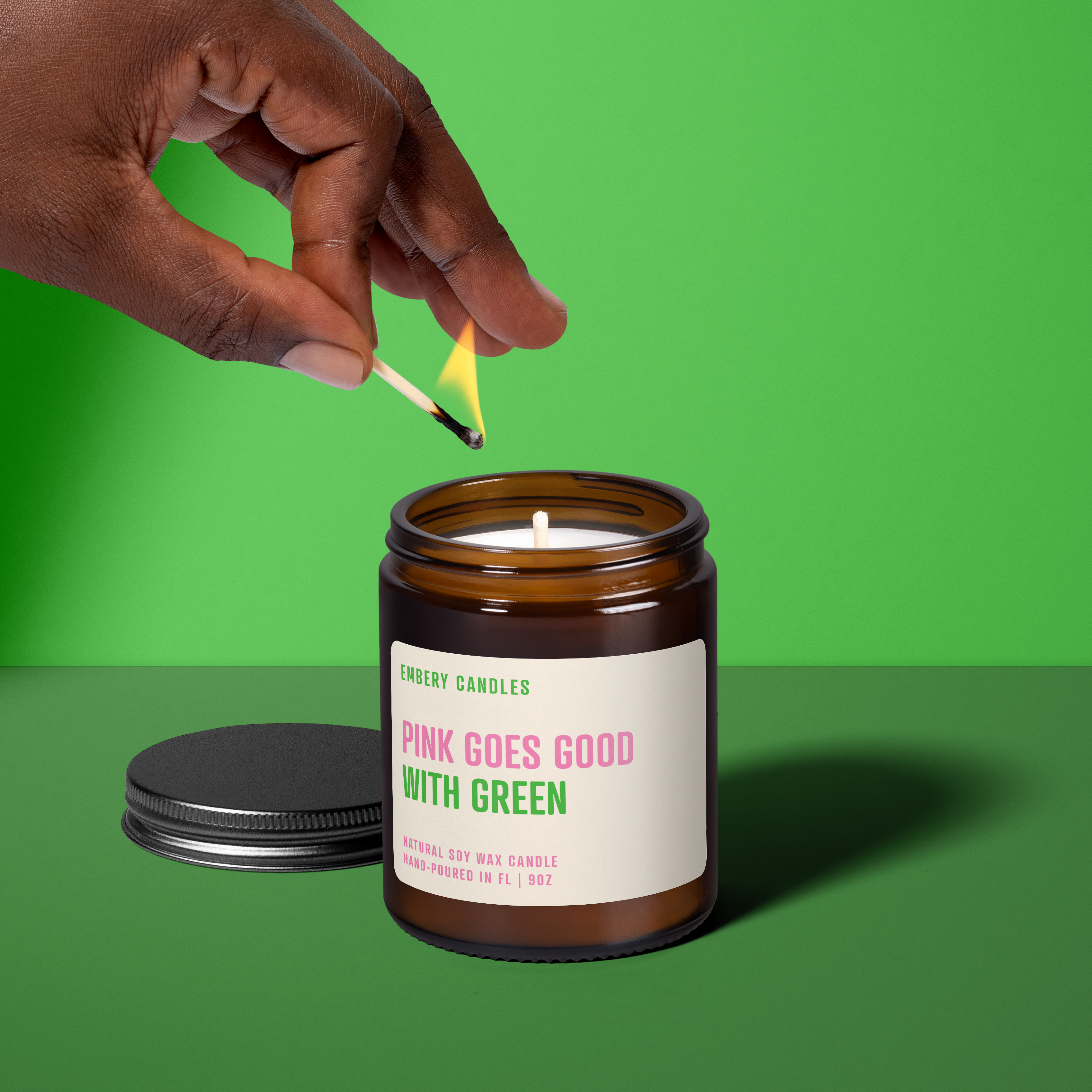Pink Goes Good with Green | Soy Wax Scented Candle