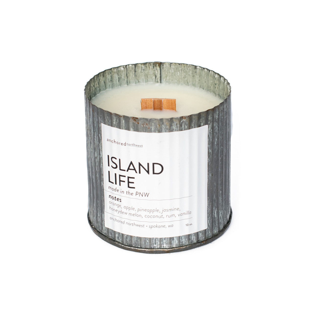 Island Life Wood Wick Rustic Farmhouse Soy Candle