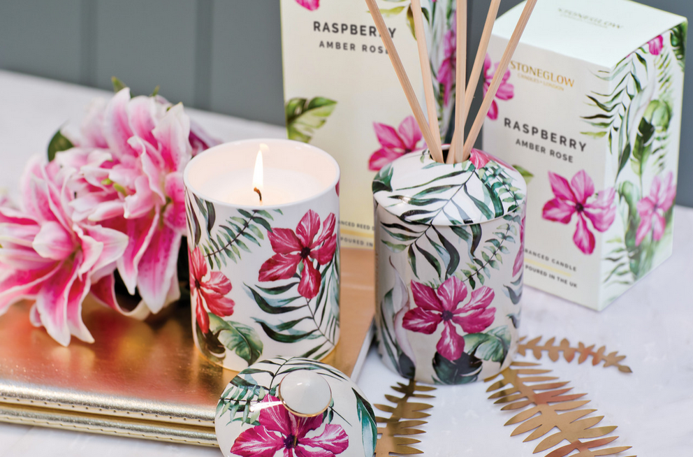 Urban Botanics - Raspberry | Amber Rose - Ceramic Candle