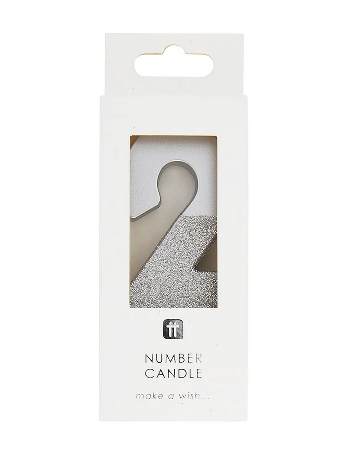 # 2 - Silver Glitter Birthday Candle