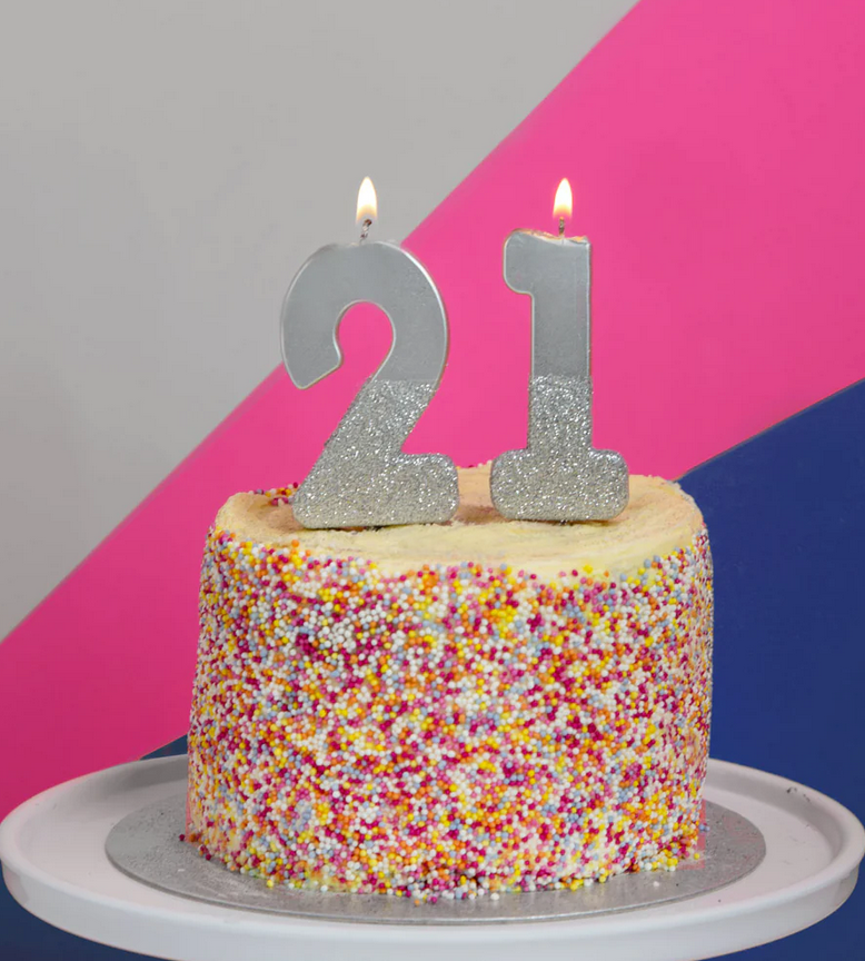 # 1 - Silver Glitter Birthday Candle