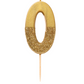 # 0 - Gold Glitter Birthday Candle