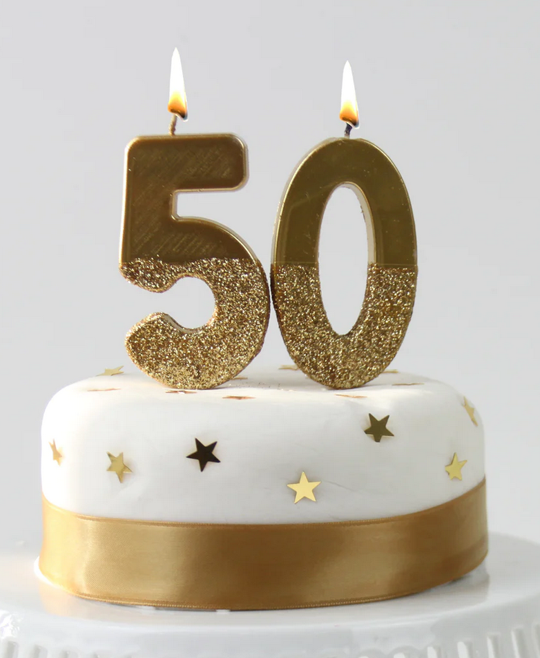 # 0 - Gold Glitter Birthday Candle