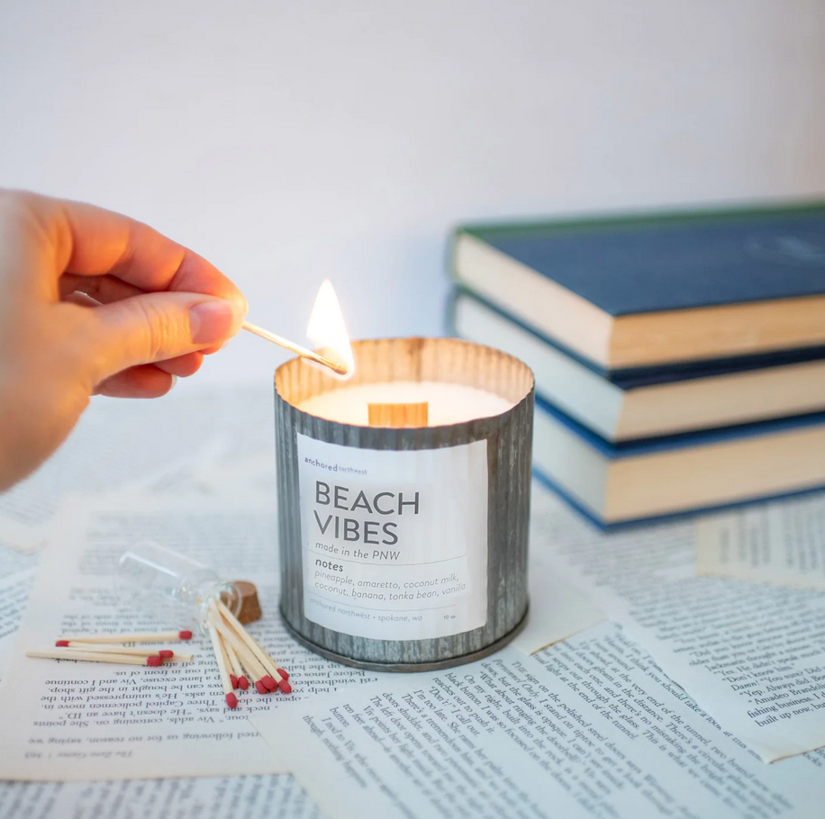 Beach Vibes Wood Wick Rustic Farmhouse Soy Candle