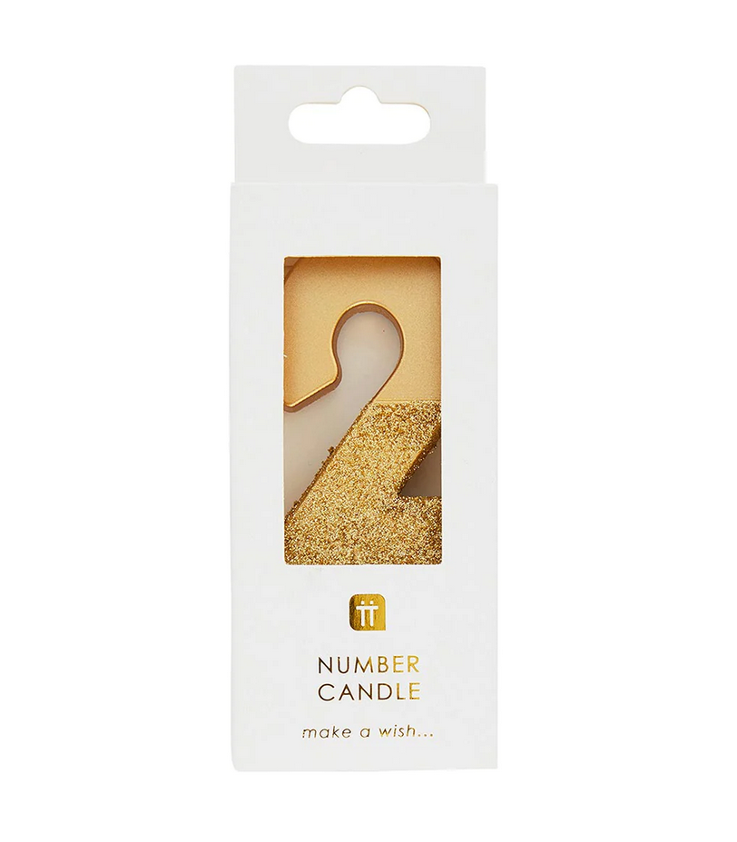 # 2 - Gold Glitter Birthday Candle