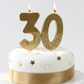 # 3 - Gold Glitter Birthday Candle
