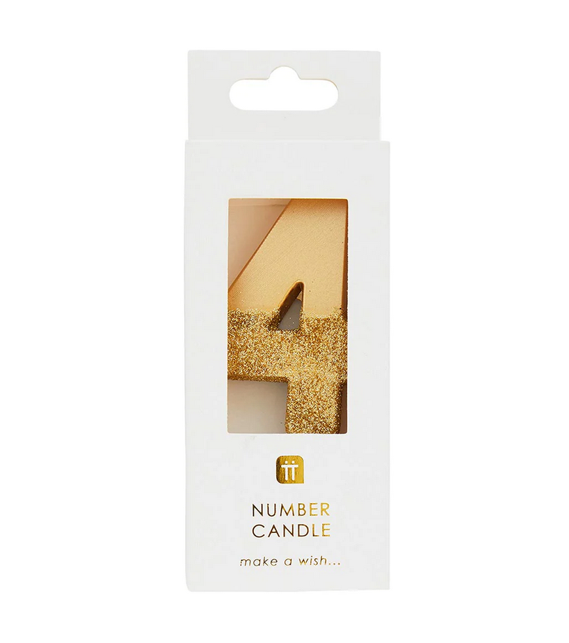 # 4 - Gold Glitter Birthday Candle