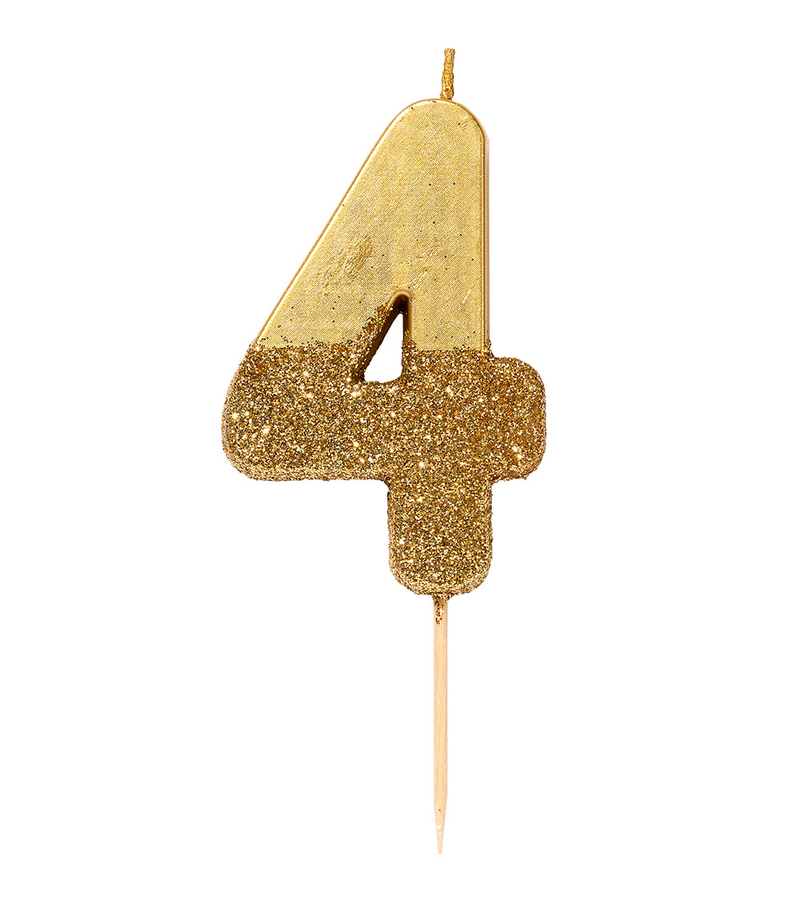 # 4 - Gold Glitter Birthday Candle