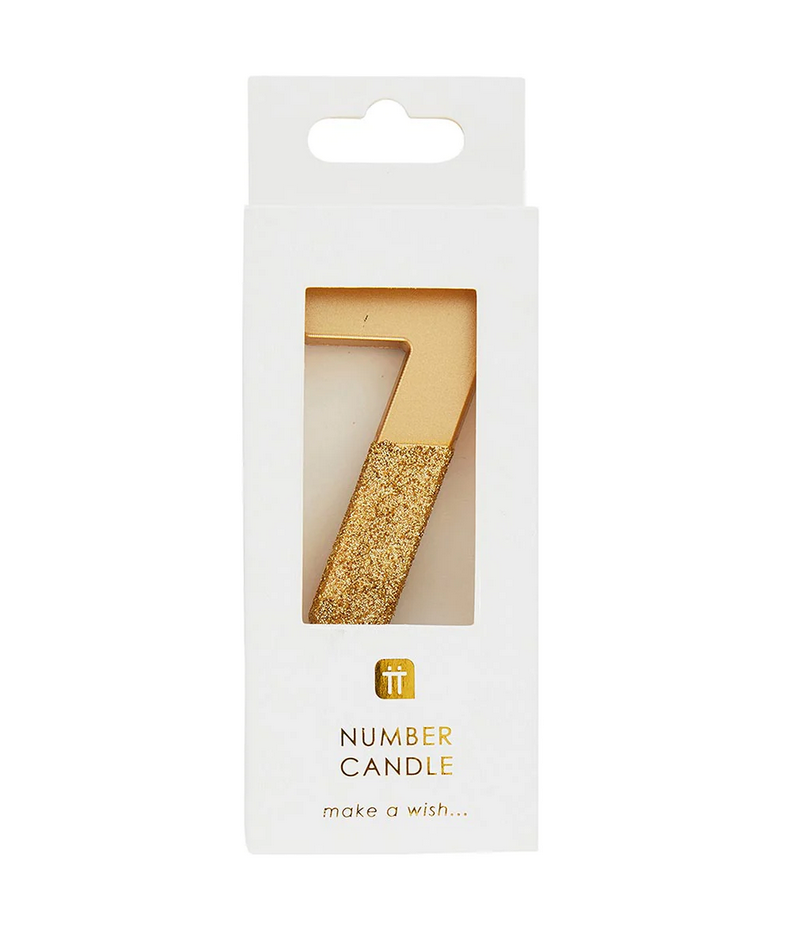 # 7 - Gold Glitter Birthday Candle