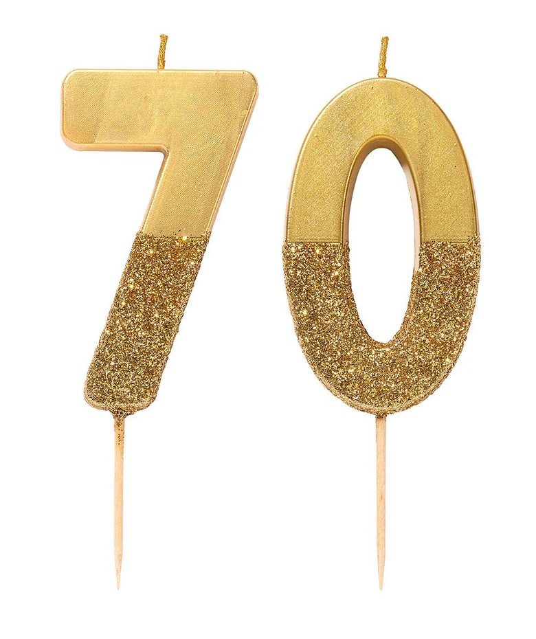 # 7 - Gold Glitter Birthday Candle