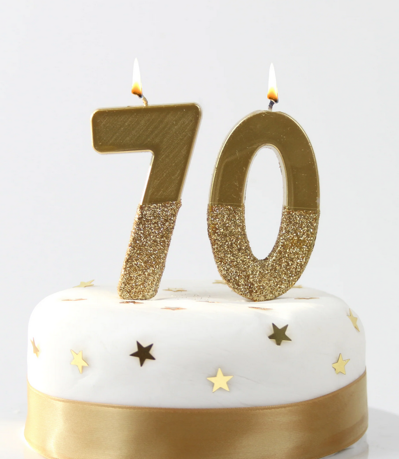 # 7 - Gold Glitter Birthday Candle