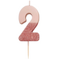 # 2 - Rose Gold Glitter Birthday Candle