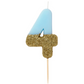 # 4 - Blue + Gold Glitter Birthday Candle