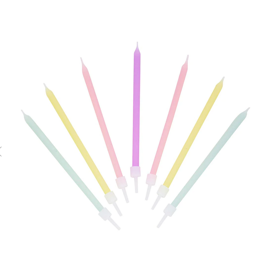 Tall Pastel Candles - 16 Pack