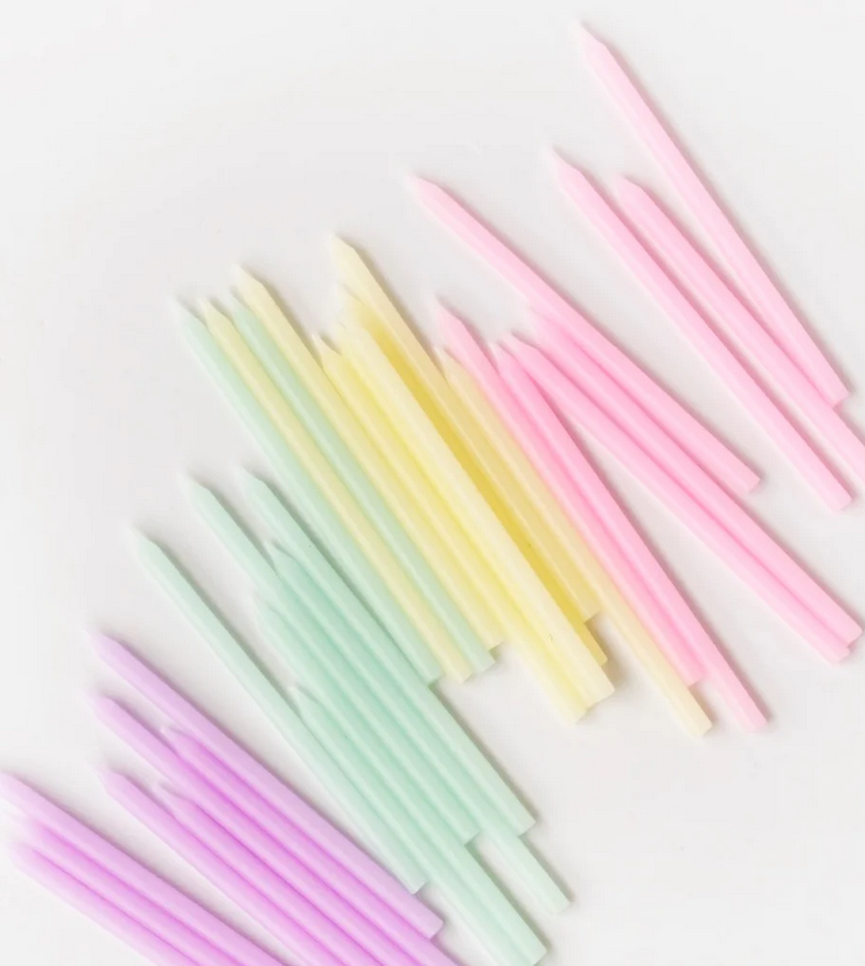 Tall Pastel Candles - 16 Pack