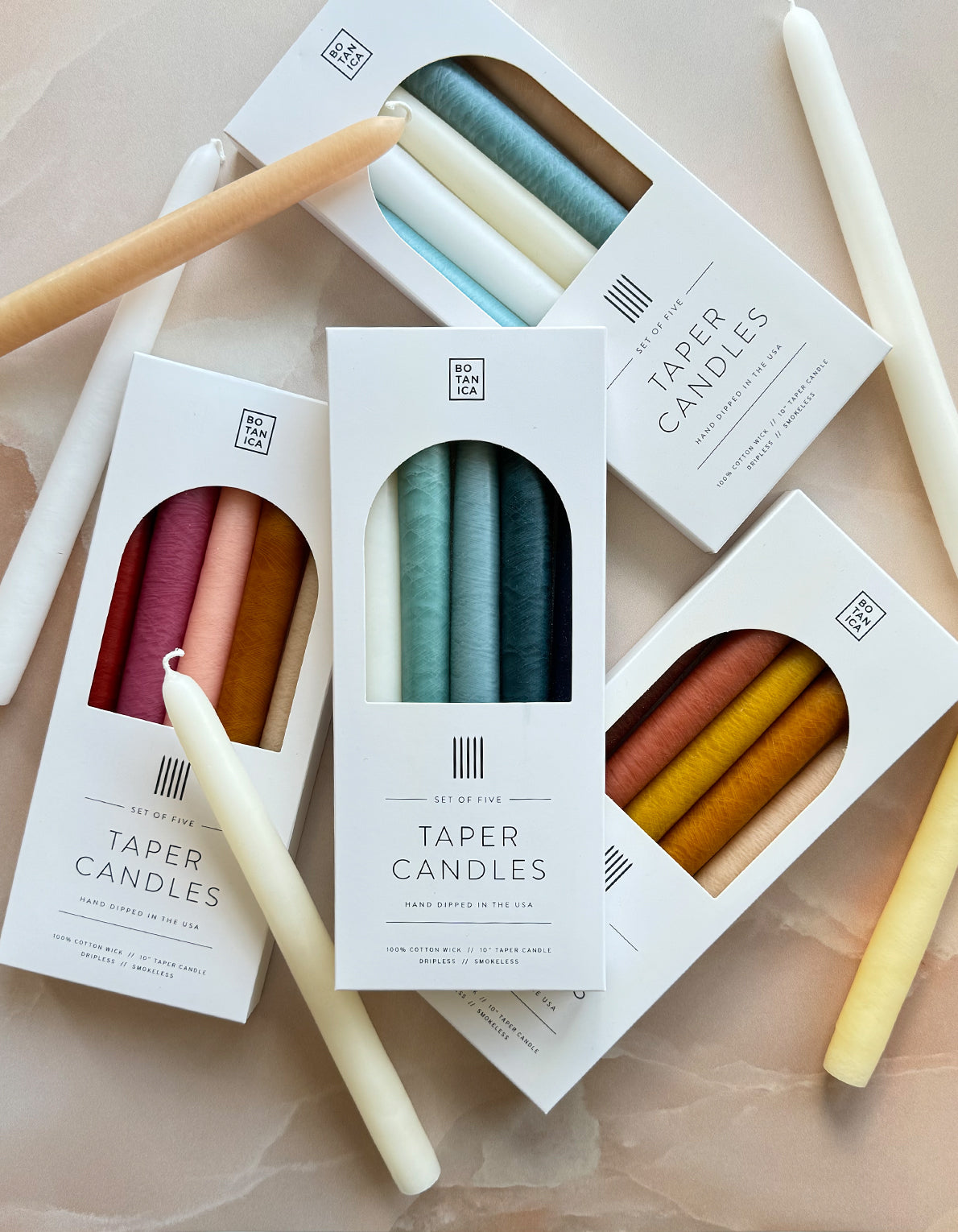 Neutral Taper Candles | Set of 5