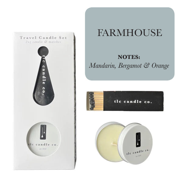 Travel Candle with Matches - Farmhouse