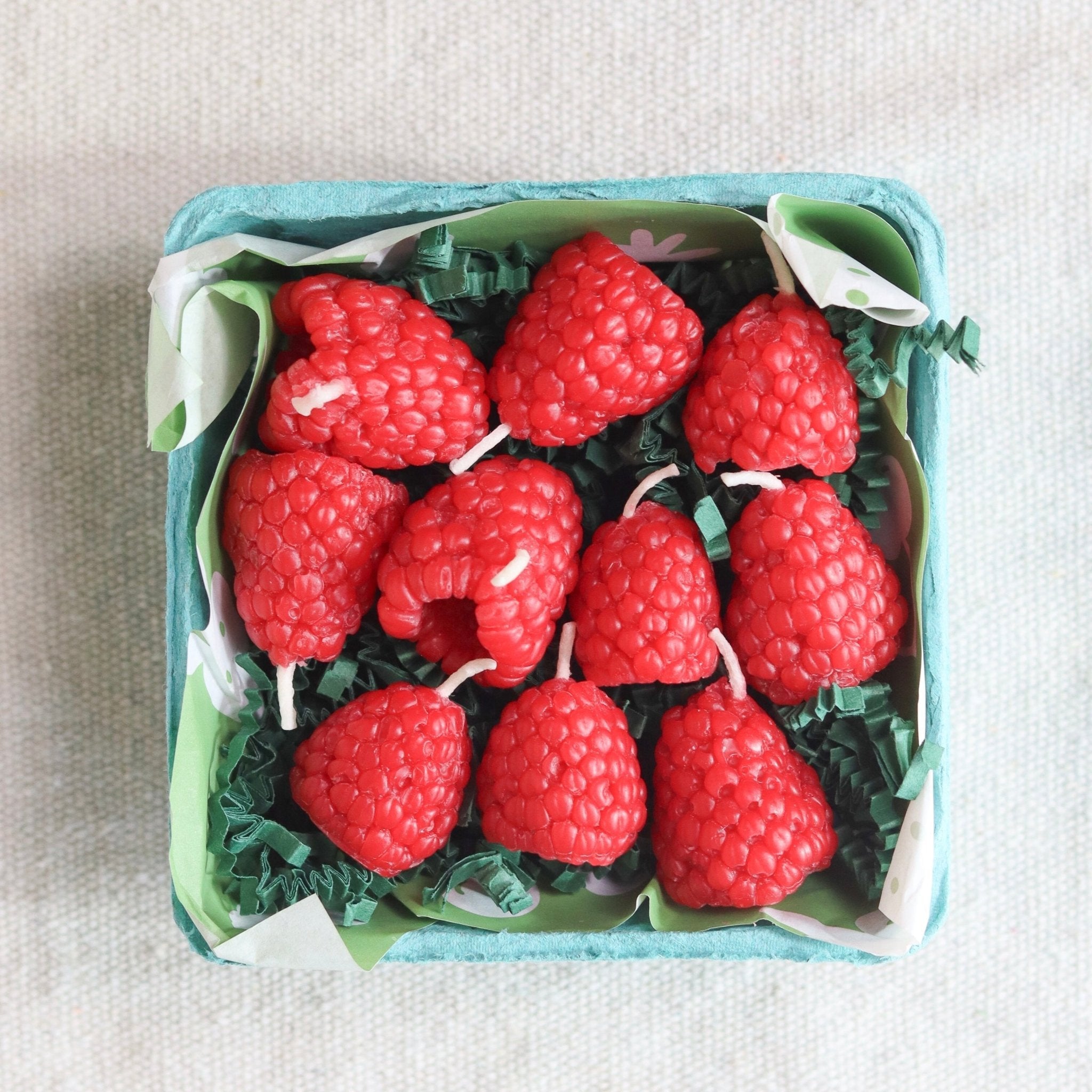 Beeswax Raspberry Birthday Candles - 10 count