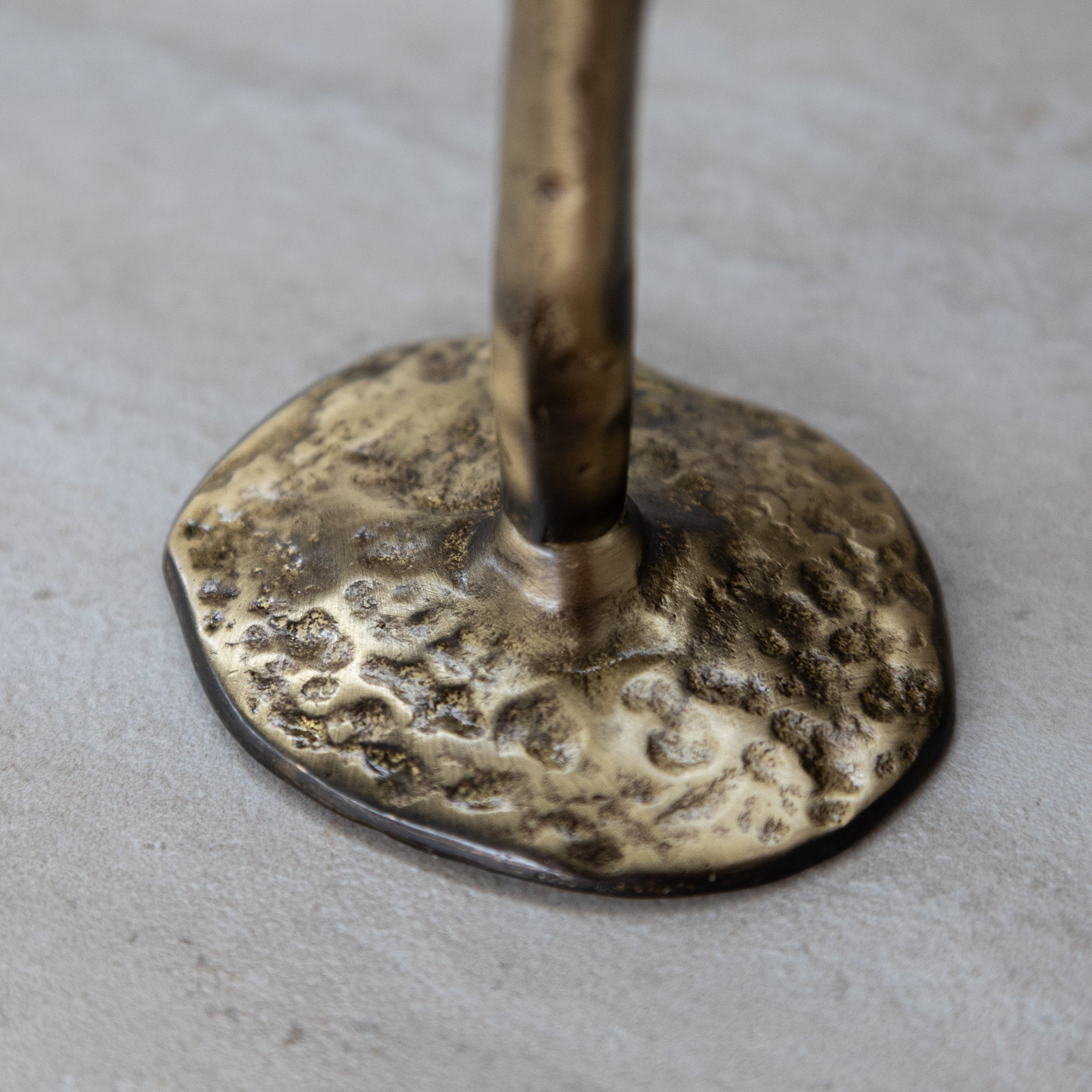 Antique Brass Large Candlesticks - Set of 3