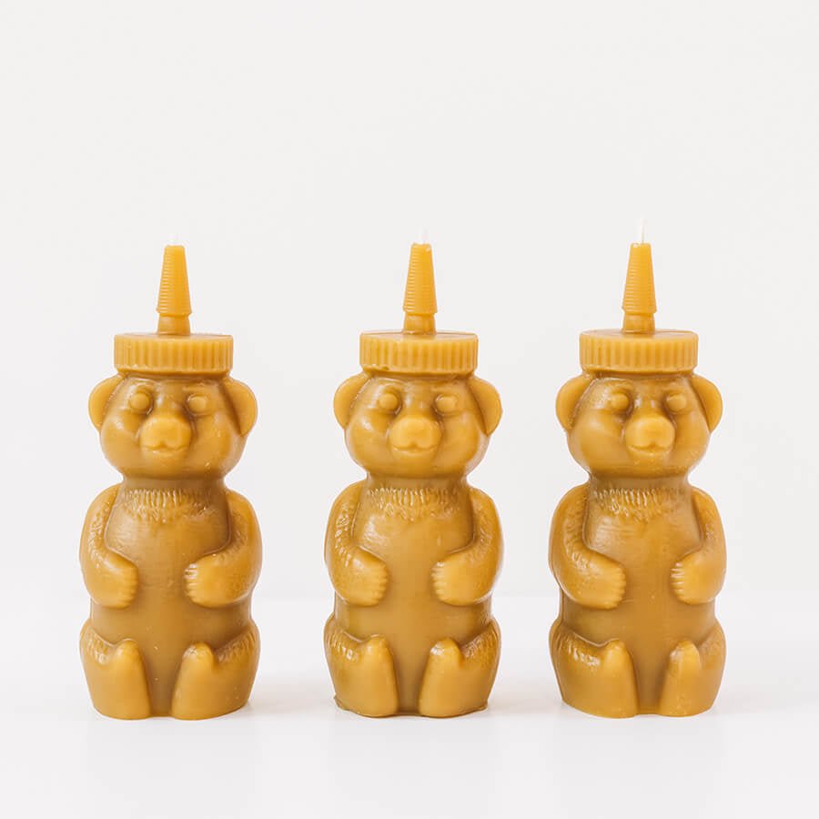 Honey Bear Beeswax Candle