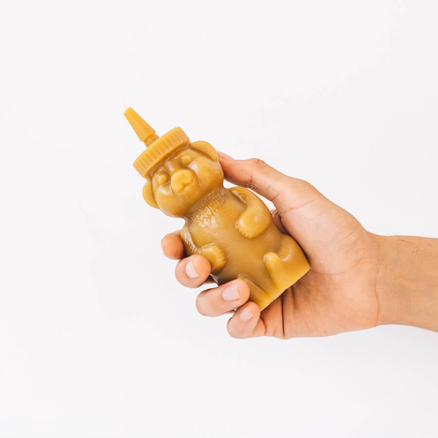 Honey Bear Beeswax Candle