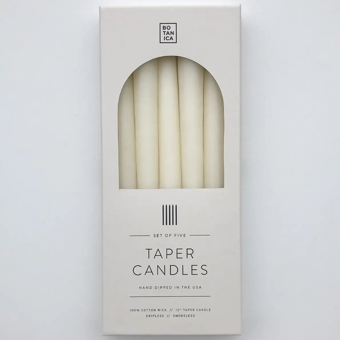 Natural White Taper Candles | Set of 5