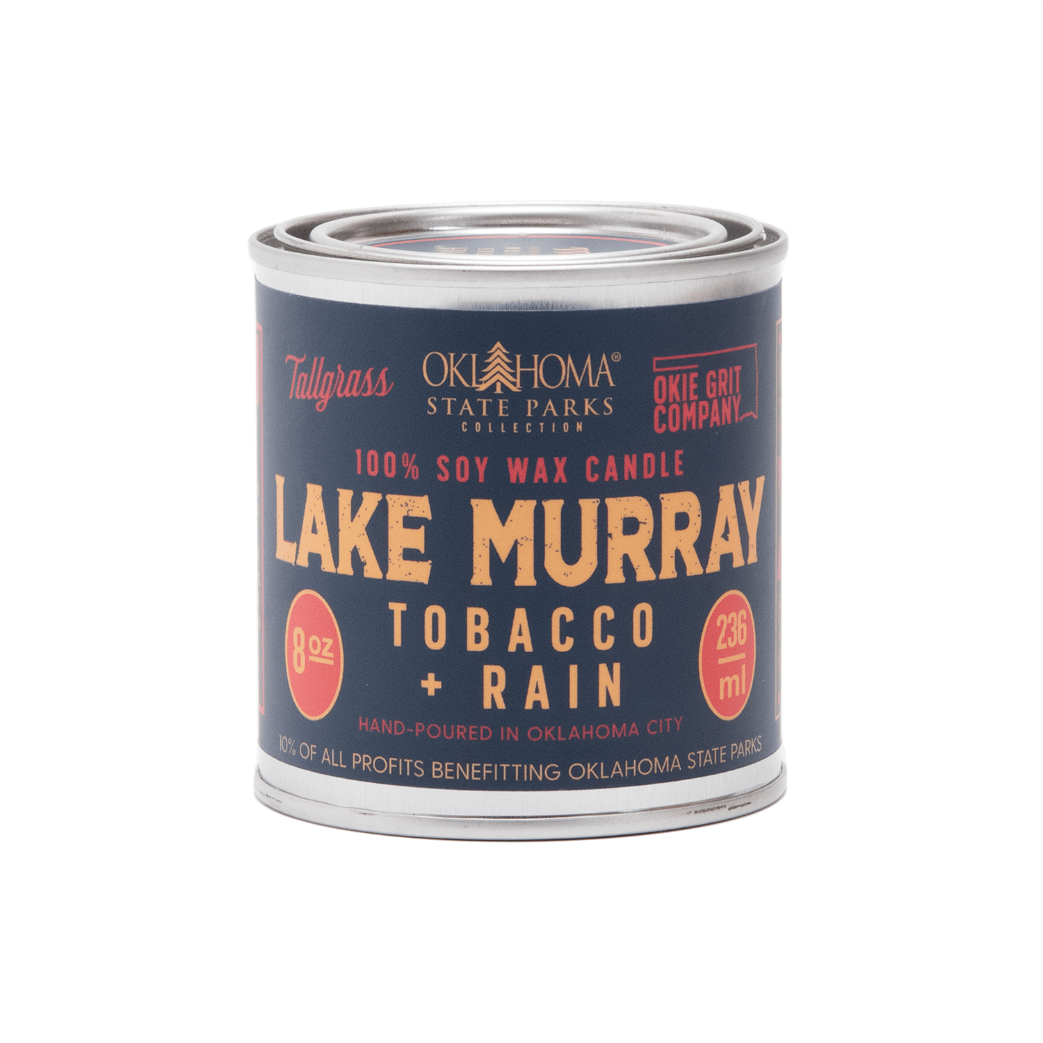Lake Murray: Tobacco + Rain Soy Wax Candle