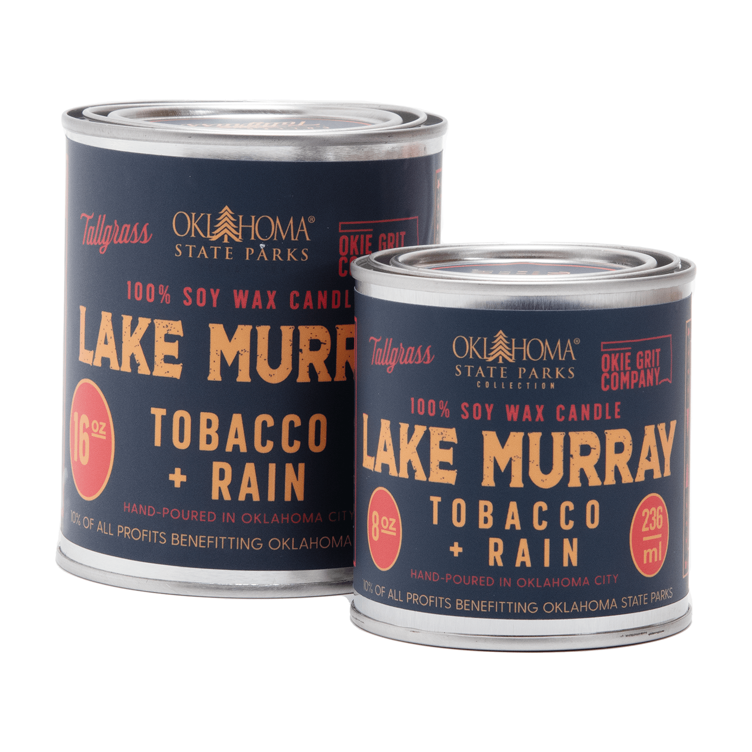 Lake Murray: Tobacco + Rain Soy Wax Candle