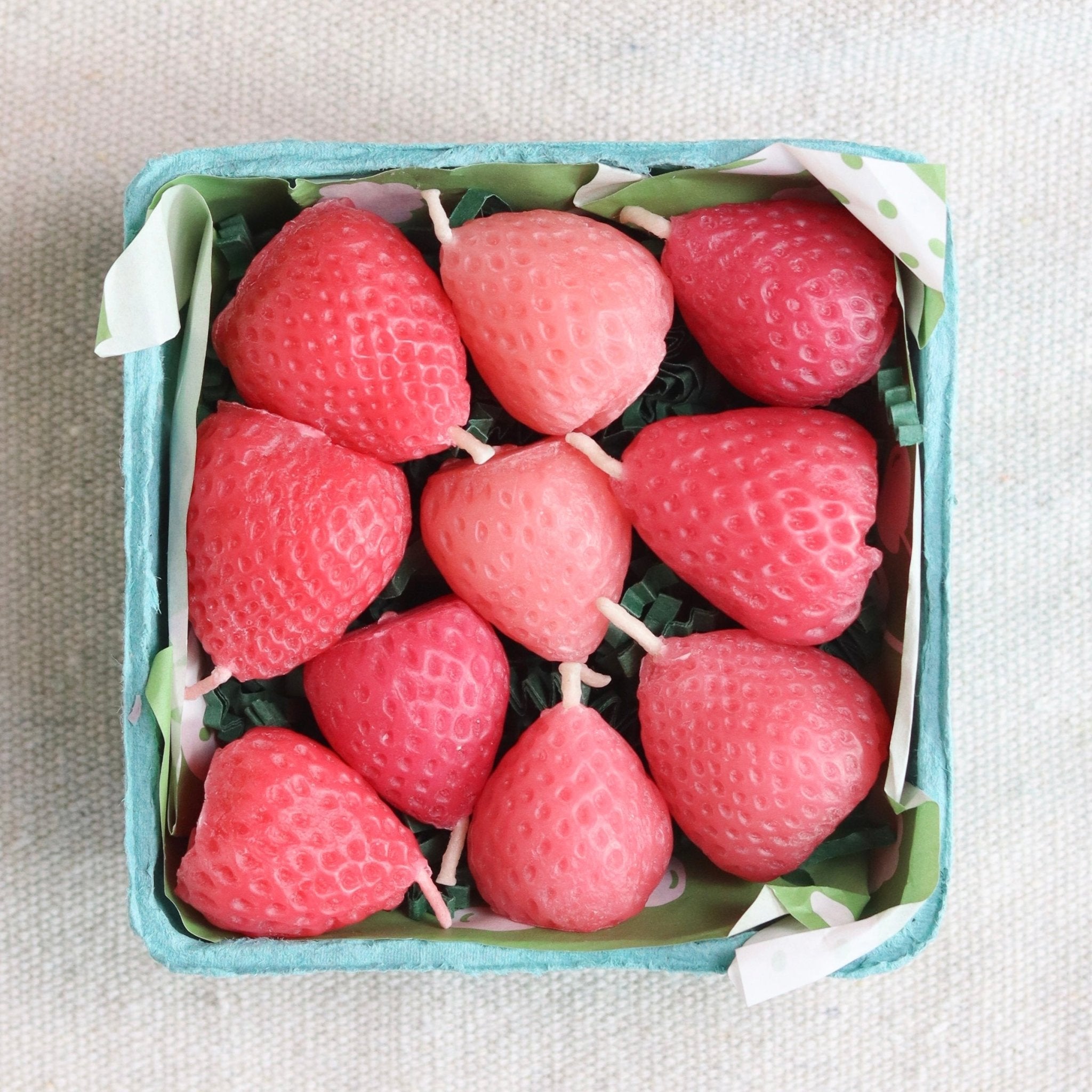 Pink Strawberry Birthday Beeswax Candles