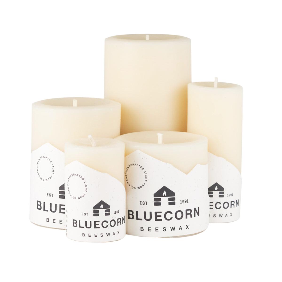 Ivory Pure Beeswax Pillar Candles