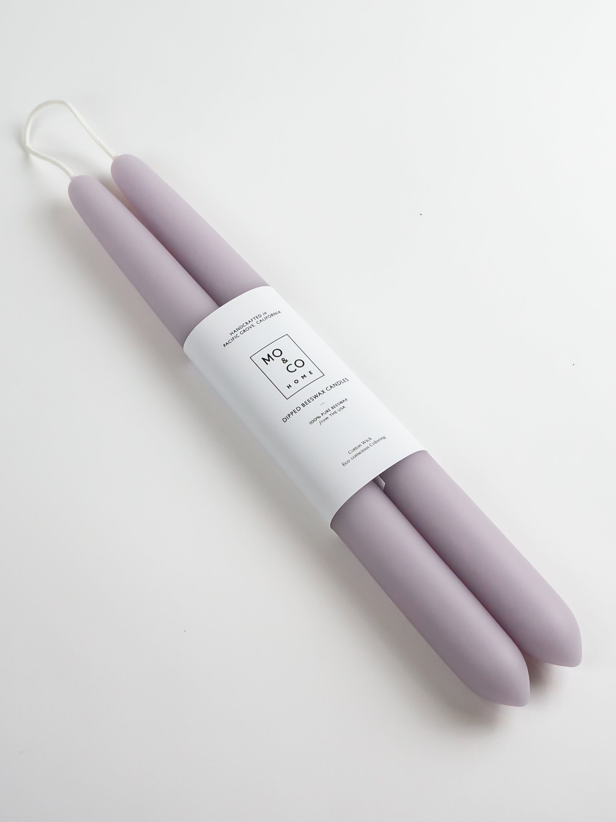 Lavender | Dipped Beeswax Taper Candles