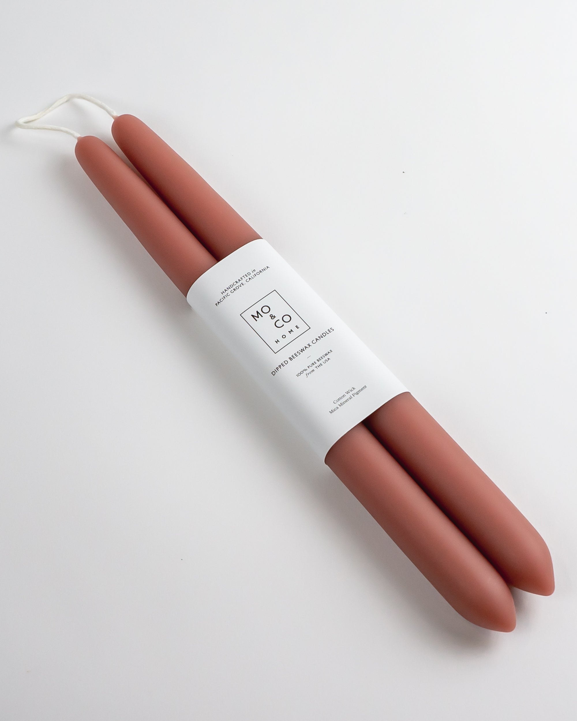 Terra Cotta | Dipped Beeswax Taper Candles