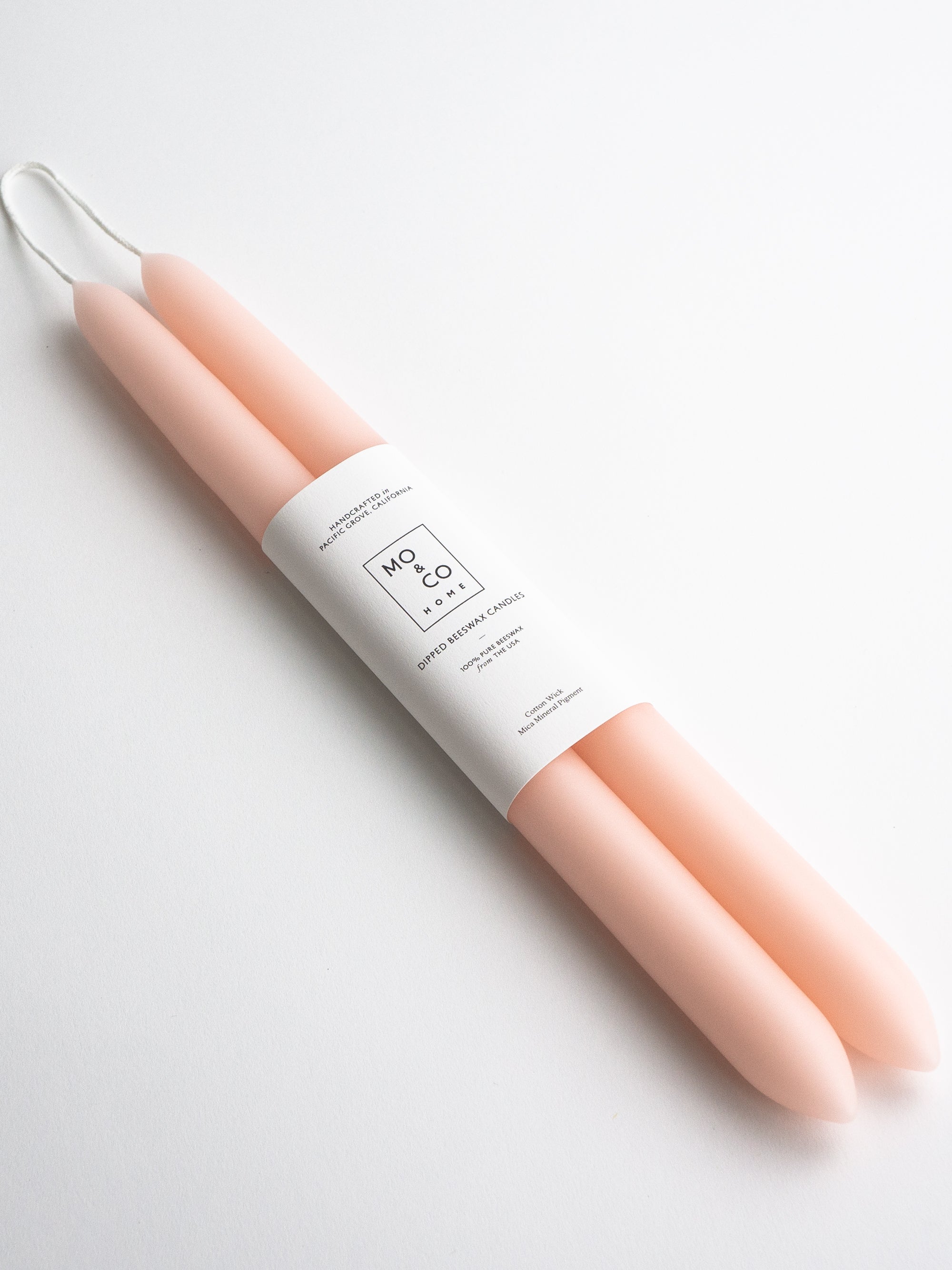 Pink Rose | Dipped Beeswax Taper Candles