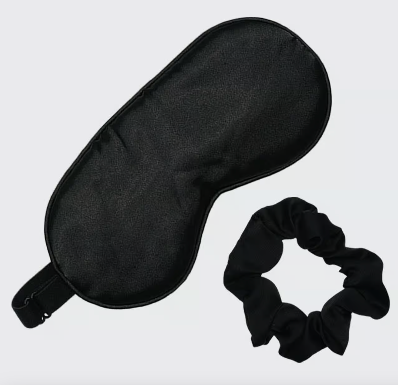 Satin Eyemask & Sleep Scrunchie Set - Black